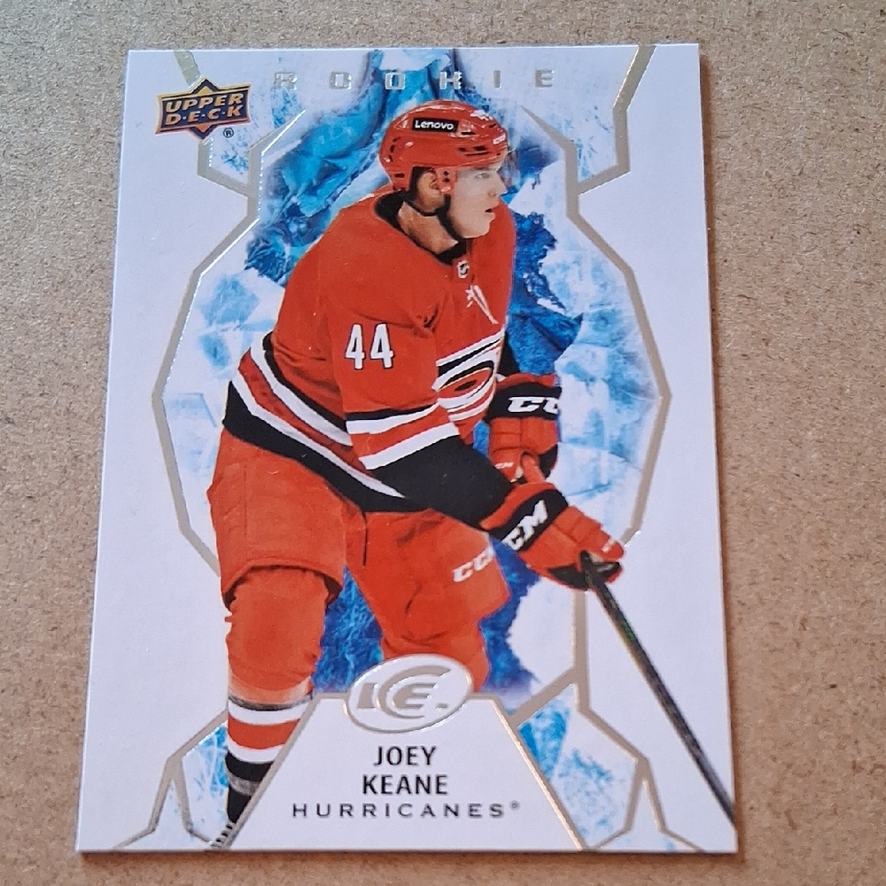 Hurricanes Upper Deck Ice Joey Keane Rookie Card